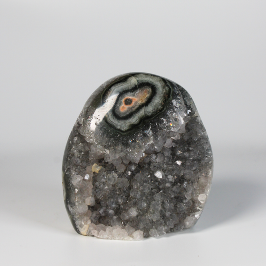 Grijze Amethist & agaat met stalactiet - Standvlak