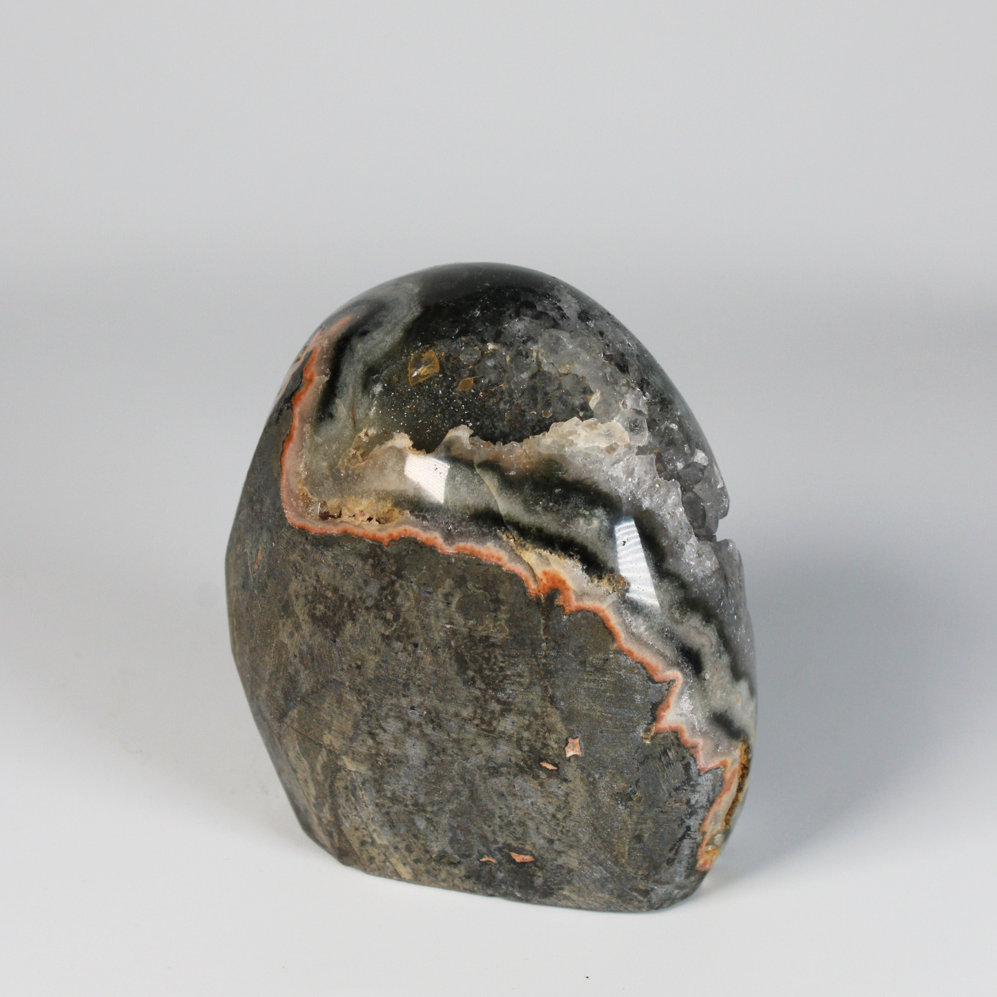 Grijze Amethist & agaat met stalactiet - Standvlak