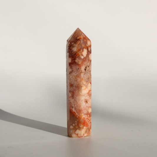 Carneool met Flower Agaat - Punt