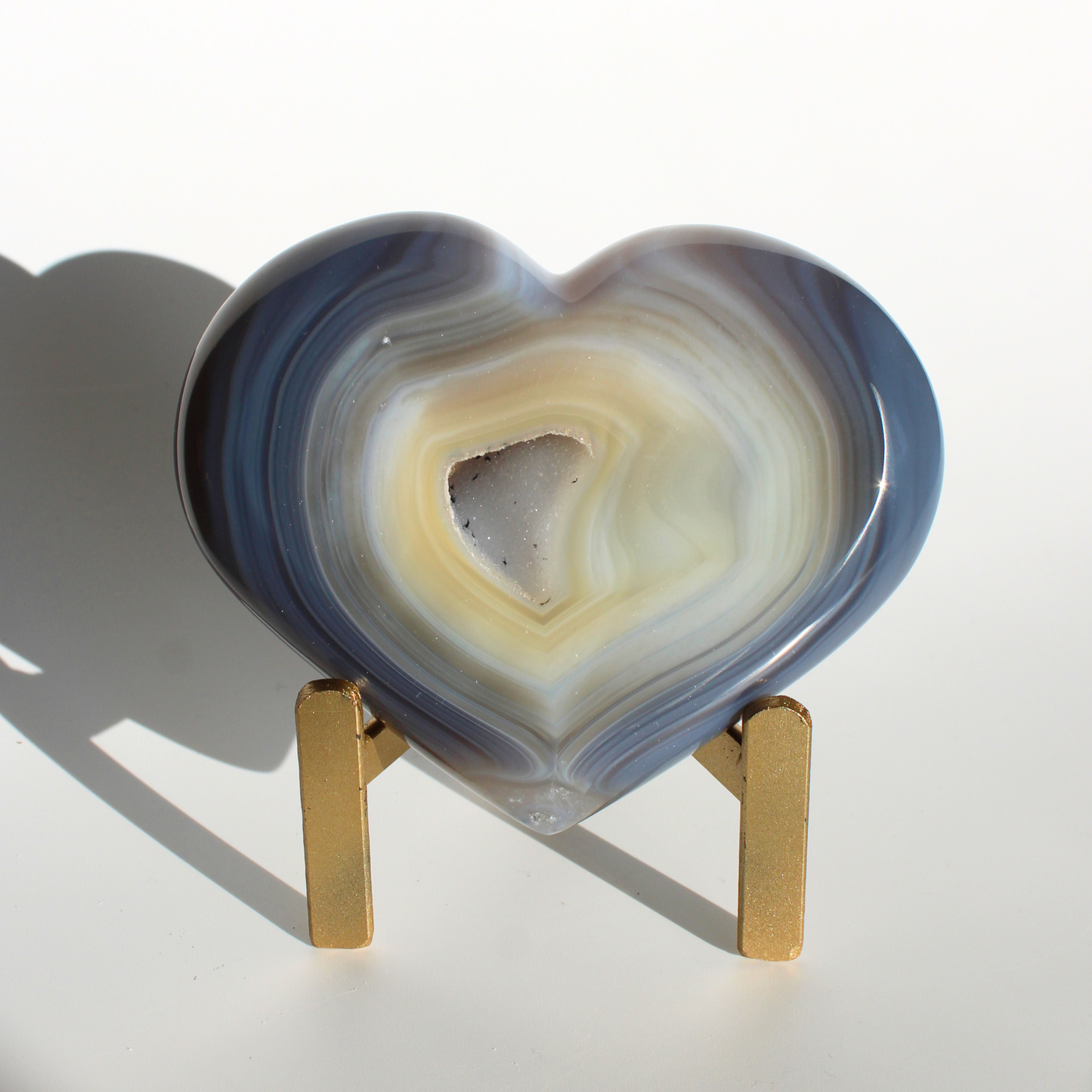 Agaat met druzy - Hart