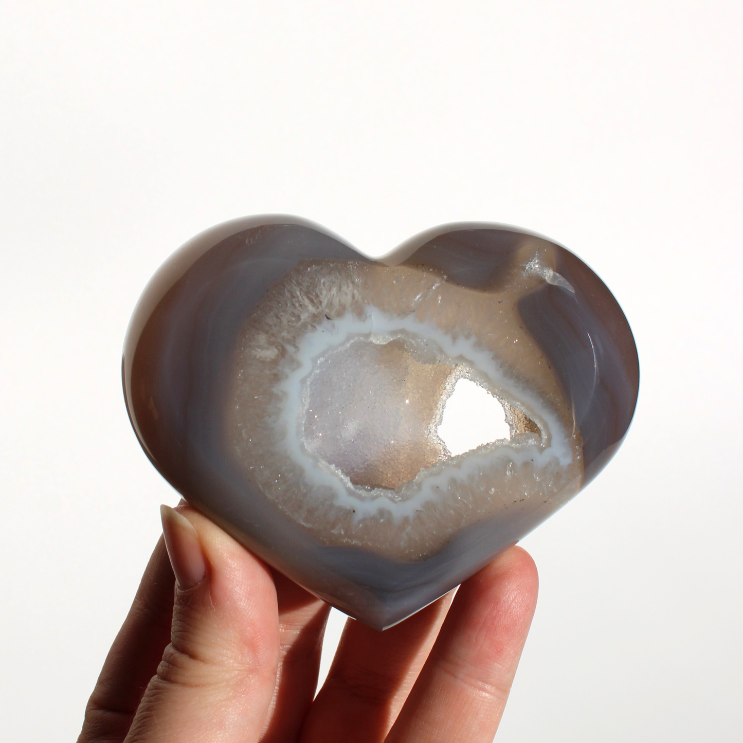 Agaat met druzy - Hart