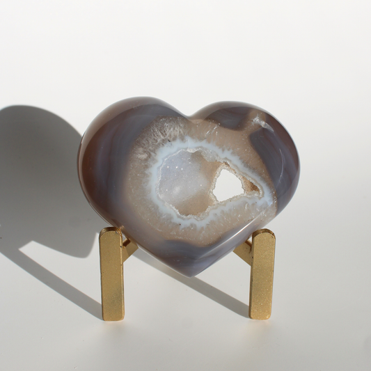 Agaat met druzy - Hart