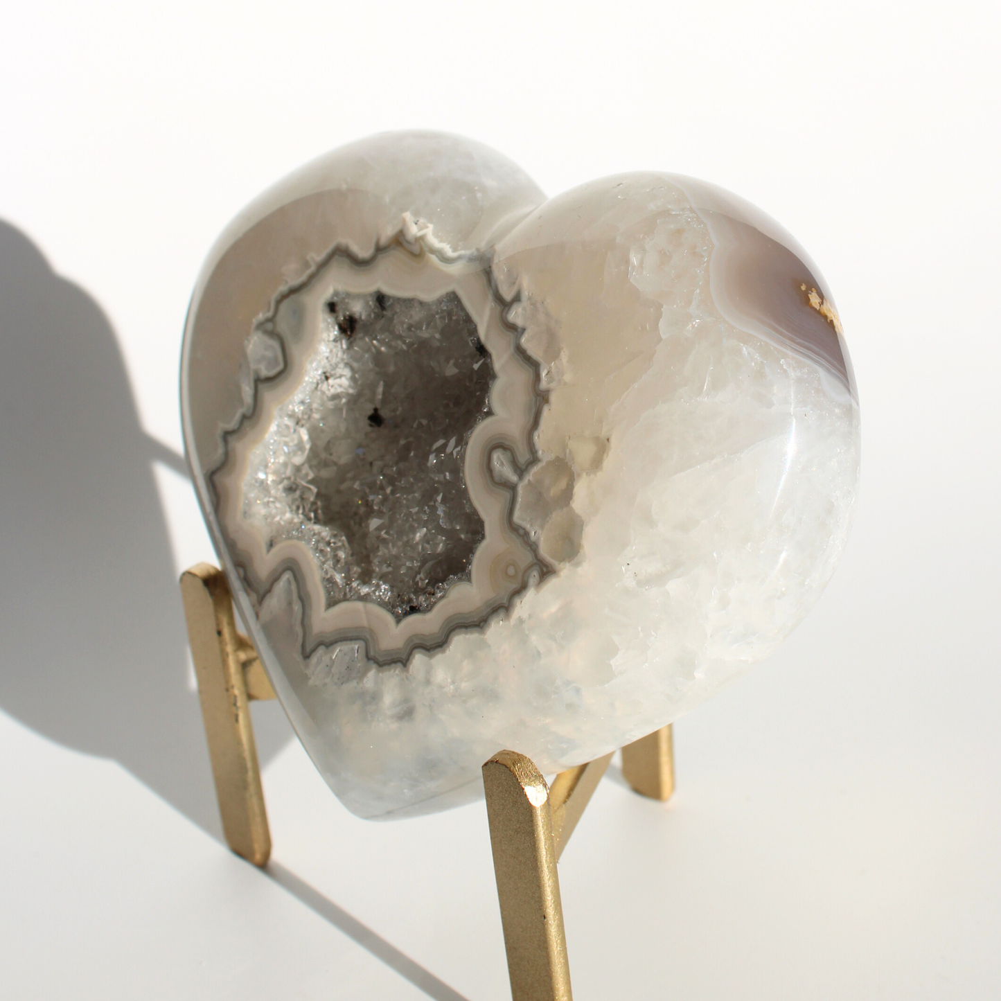 Agaat met druzy - Hart
