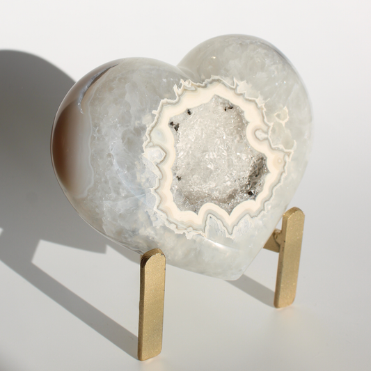Agaat met druzy - Hart