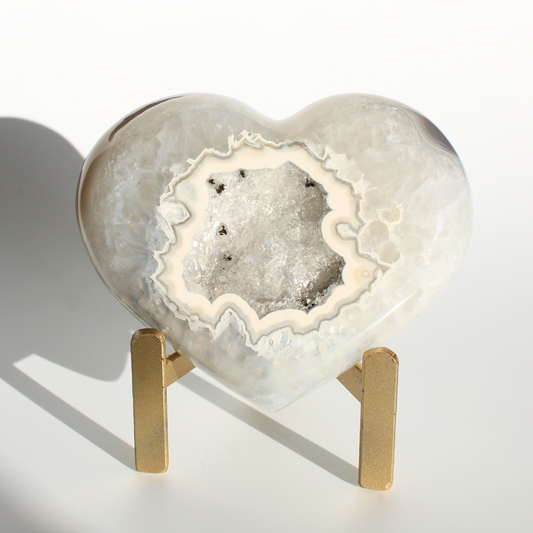 Agaat met druzy - Hart
