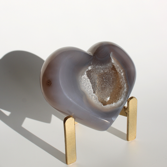 Agaat met druzy - Hart