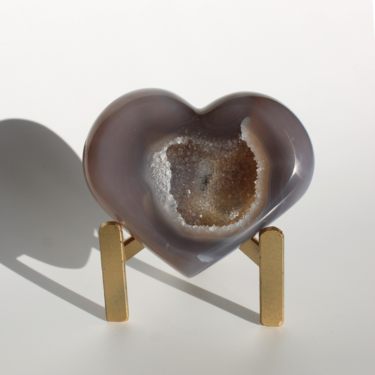 Agaat met druzy - Hart