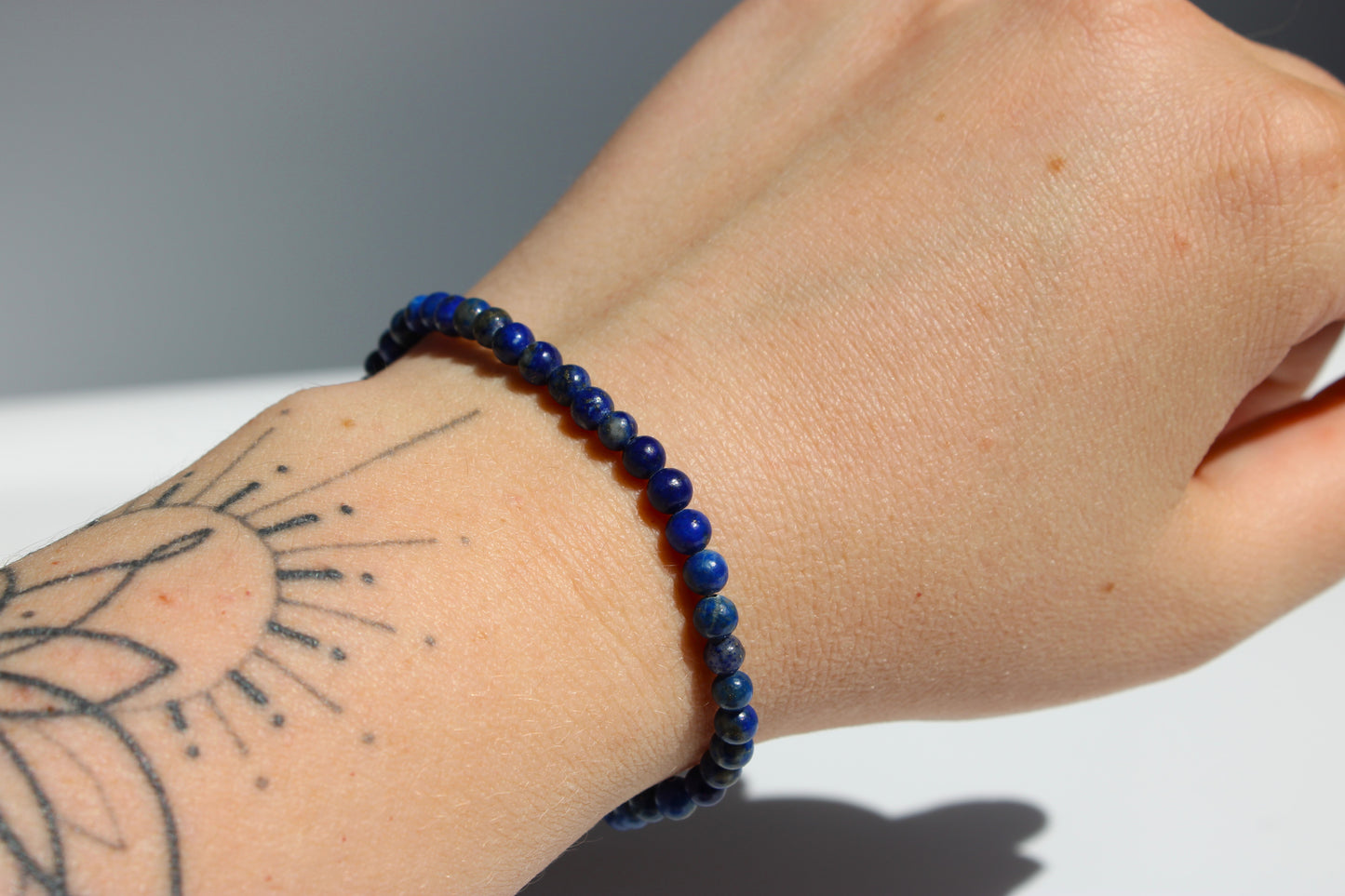 Lapis lazuli dames armband - 4 mm kraal