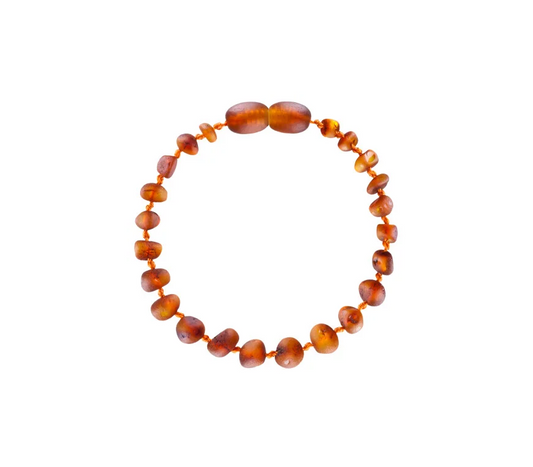 Barnsteen armband - Cognac ruw