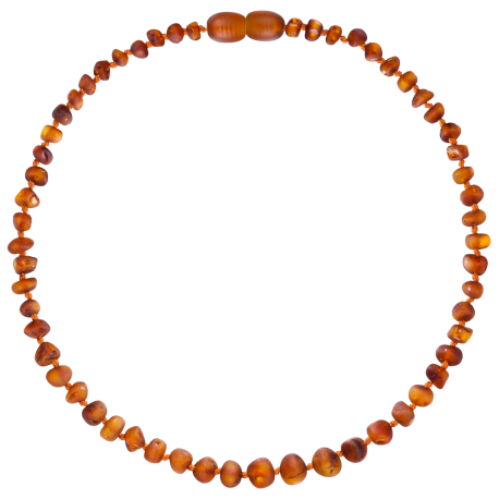 Barnsteen ketting - Cognac ruw