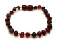 Barnsteen armband - Cognac & rookkwarts