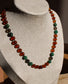 Barnsteen ketting - Ruw cognac, Afrikaanse jade & rookkwarts